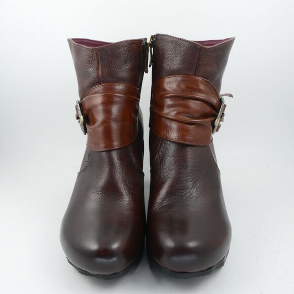 L'Artiste by Spring Step Sprint Step Natia Leather Ankle Boots Brown Women's :9 - Picture 3 of 14
